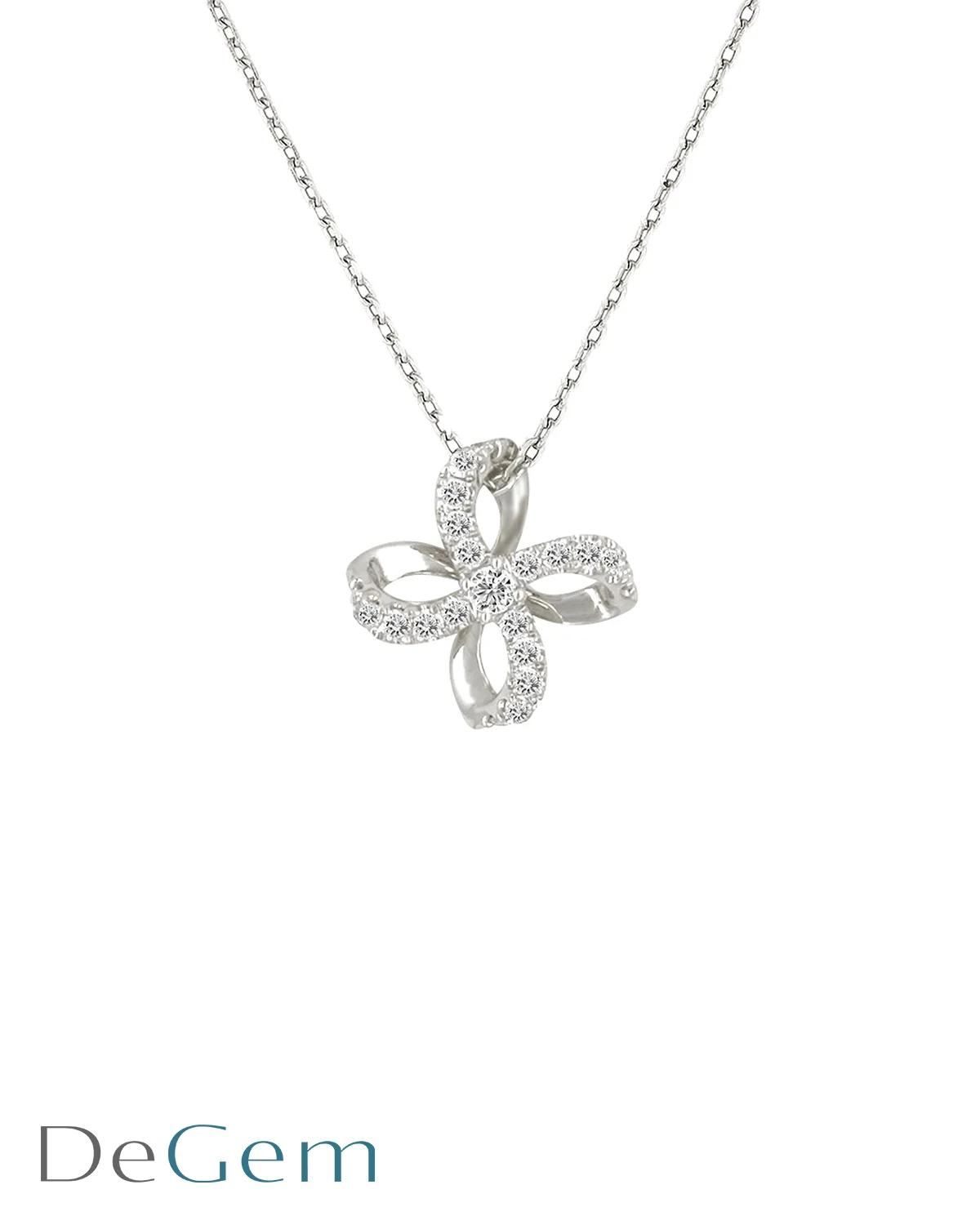 DEGEM SOLELUNA ASTRA STELLAR QUAD COSMIC LOOP DIAMOND NECKLACE